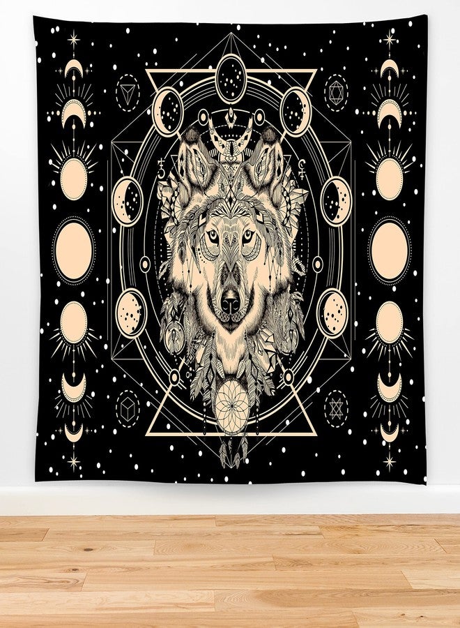 feelacle Wolf Moon Tapestry 60" X 40" Wall Hanging Party Decorations Home Decor For Bedroom Living Room Dorm (150 X 100cm) - Image 5